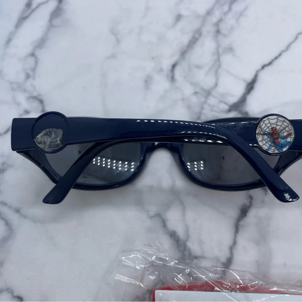 3 Boys Sunglasses 2 Spider-Man & 1 Plain Red Reflective Lenses Some Wear